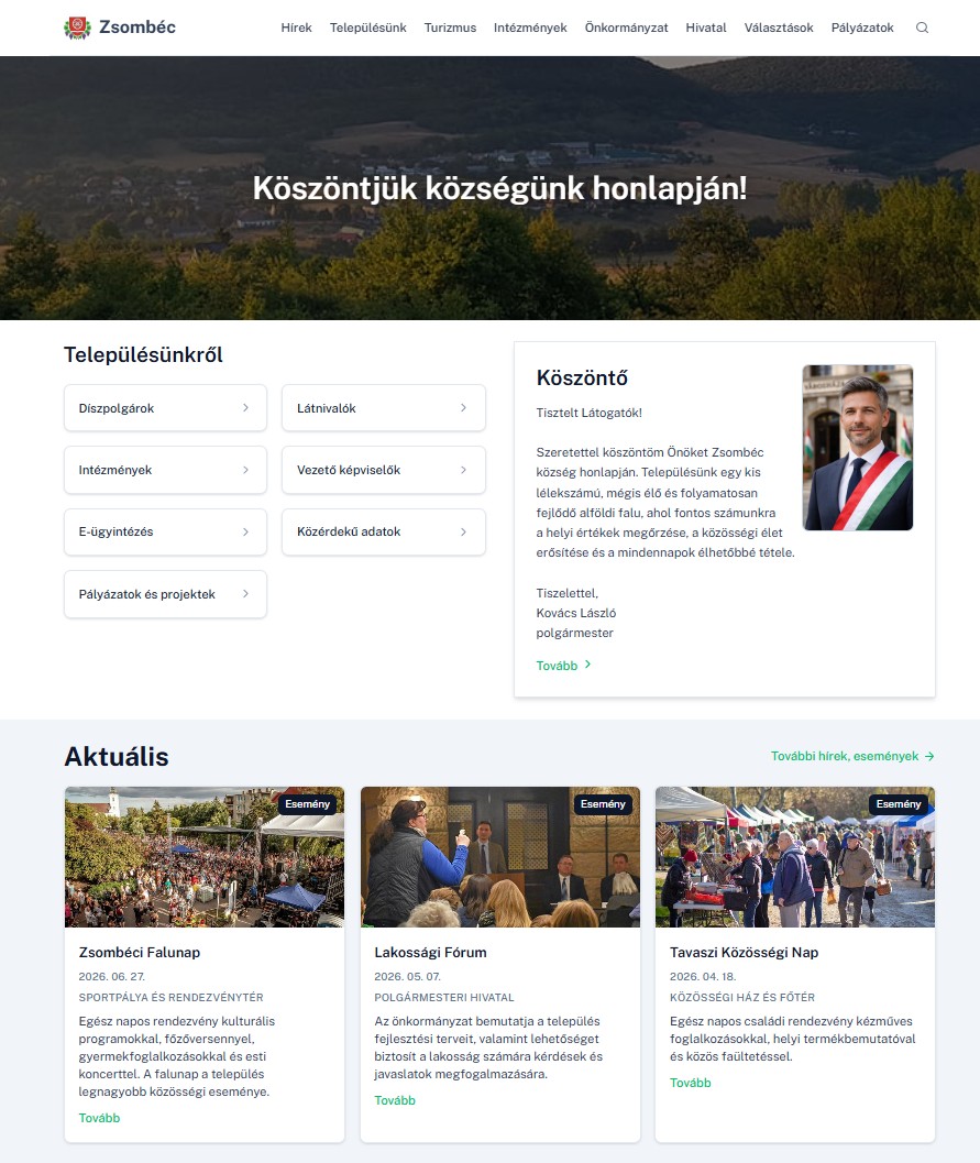 Önkormányzati weboldal – 1. kép