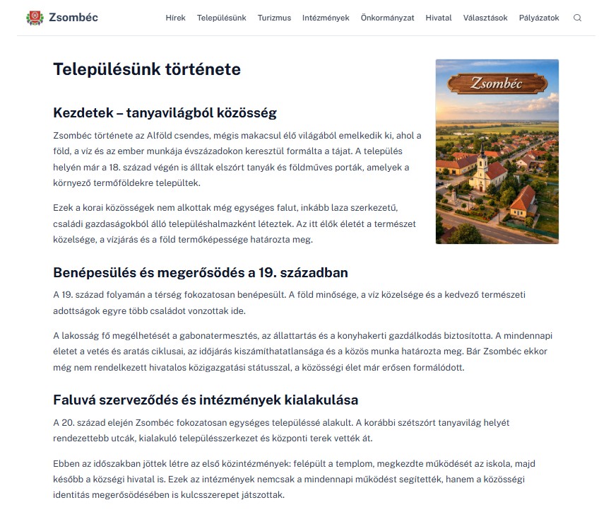 Önkormányzati weboldal – 2. kép