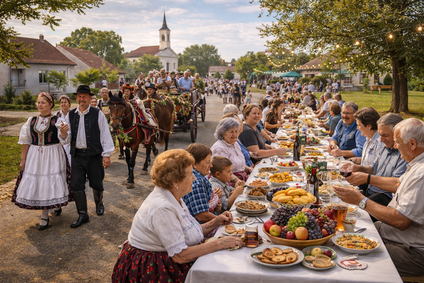 Zsombéci szüreti hagyomány és közösségi vendégasztal